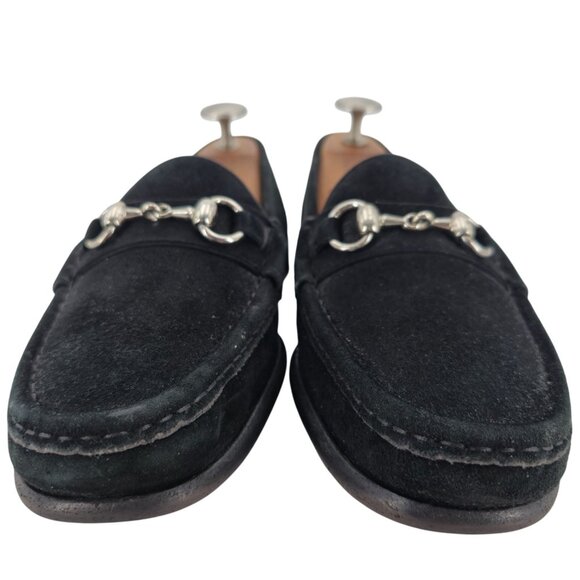 Vintage Bragano Cole Haan Italy Men 8.5W Black Suede Horsebit Loafers Dress Shoe - Picture 9 of 11